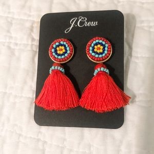 NWT J. Crew beaded tassel earrings